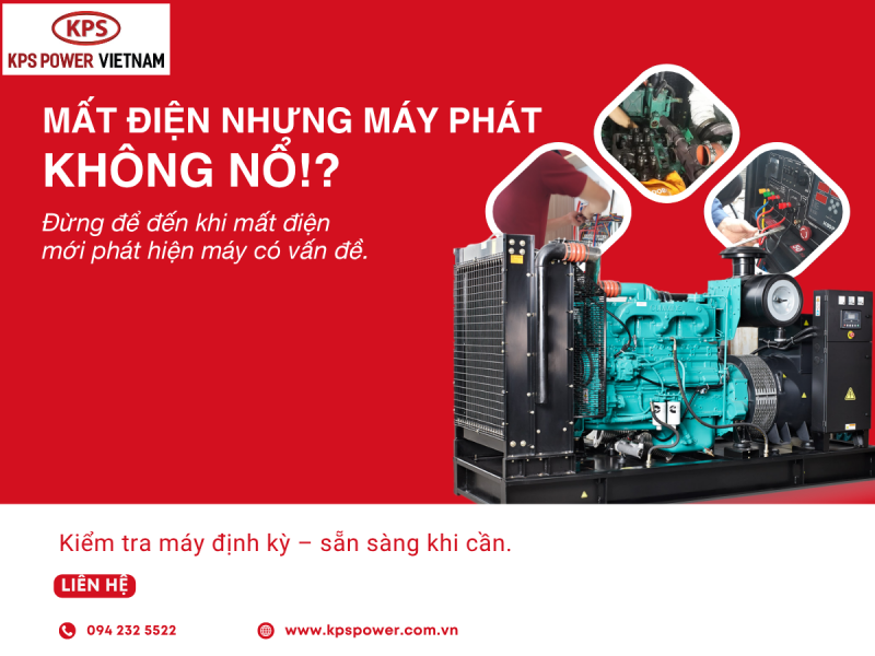 Máy phát điện không khởi động đúng lúc mất điện: Nguyên nhân và cách xử lý