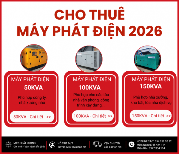 CHO THUÊ MÁY PHÁT ĐIỆN CÔNG NGHIỆP